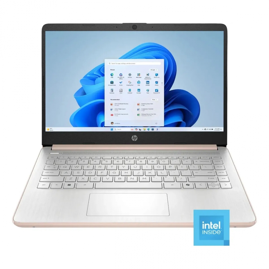HP 14 HD LapTop - Intel N150 Processor, 4GB RAM, 128GB UFS, Pale Rose 